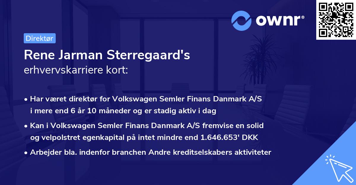 Rene Jarman Sterregaard's erhvervskarriere kort