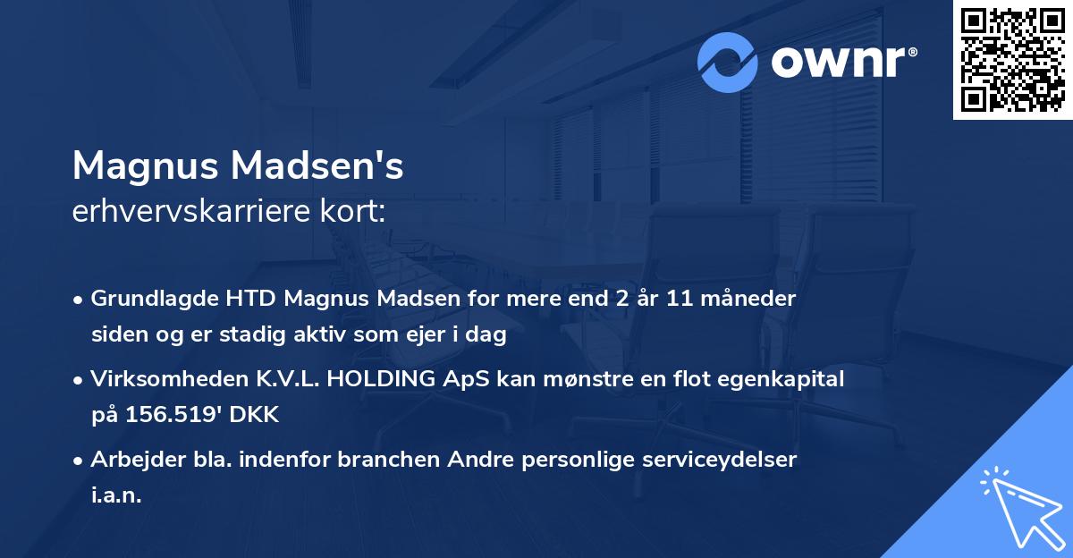 Magnus Madsen's erhvervskarriere kort