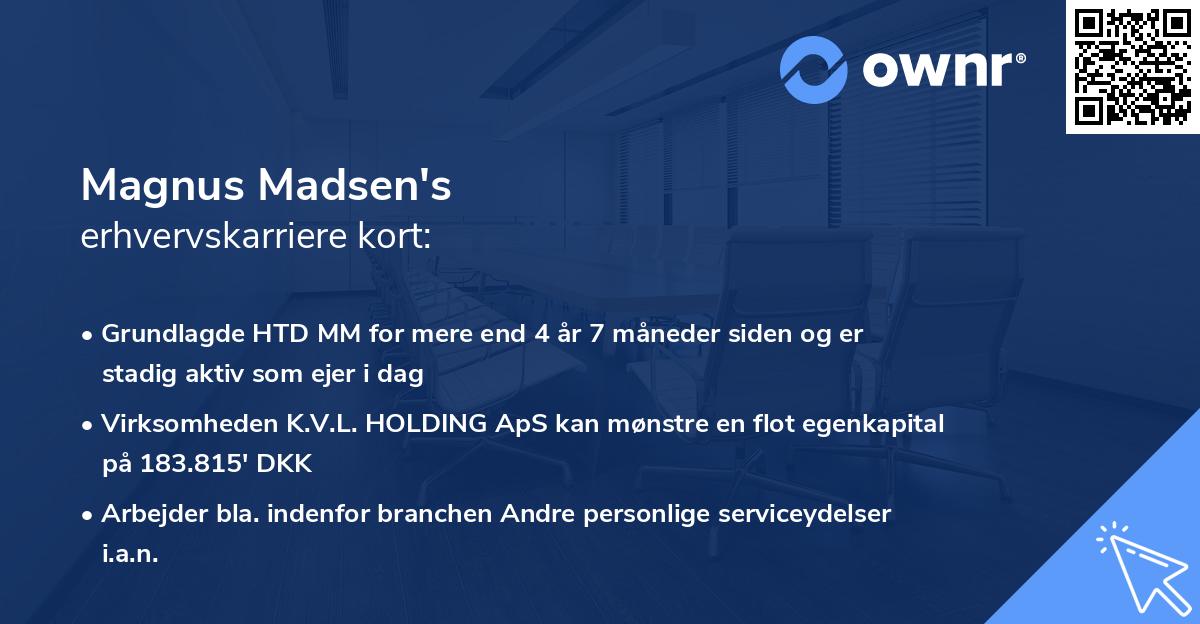 Magnus Madsen's erhvervskarriere kort