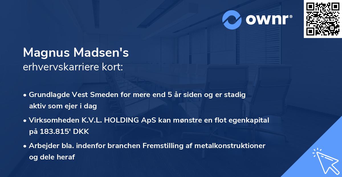 Magnus Madsen's erhvervskarriere kort