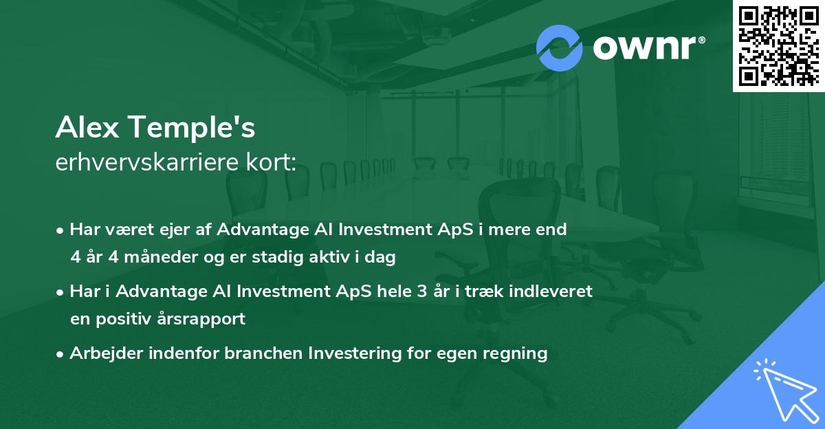 Alex Temple's erhvervskarriere kort
