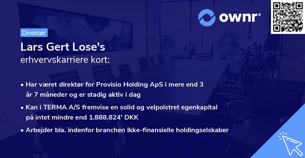 Lars Gert Lose's erhvervskarriere kort