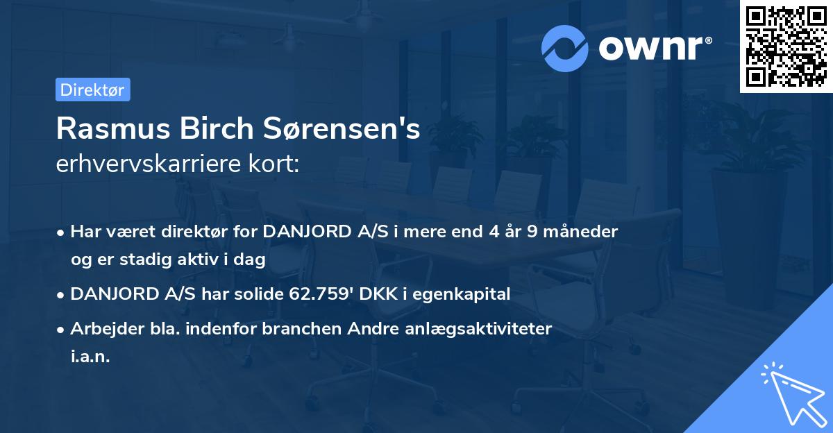Rasmus Birch Sørensen's erhvervskarriere kort
