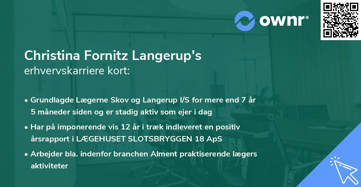 Christina Fornitz Langerup's erhvervskarriere kort