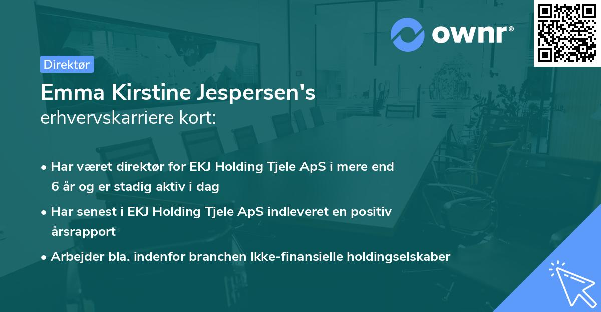 Emma Kirstine Jespersen's erhvervskarriere kort