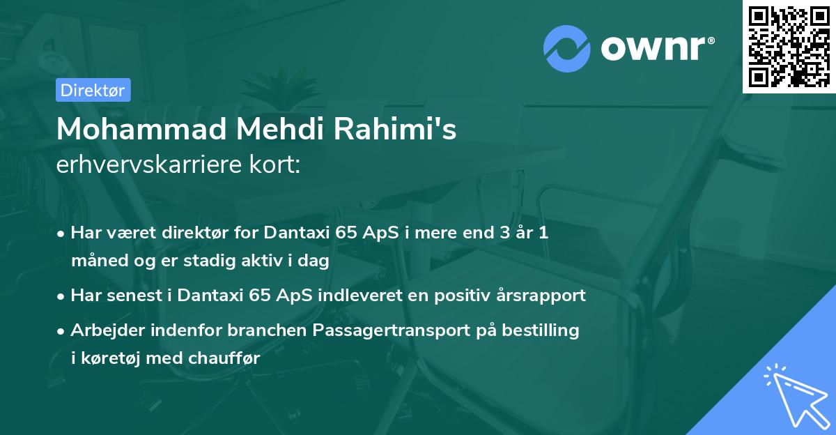 Mohammad Mehdi Rahimi's erhvervskarriere kort