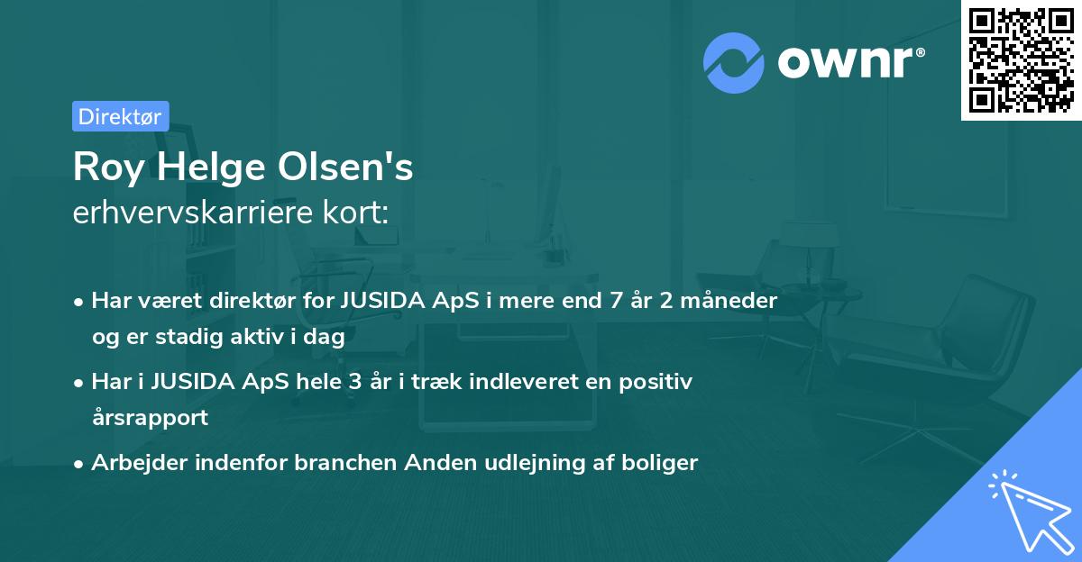 Roy Helge Olsen's erhvervskarriere kort