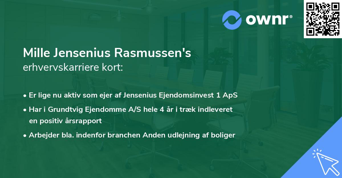 Mille Jensenius Rasmussen's erhvervskarriere kort