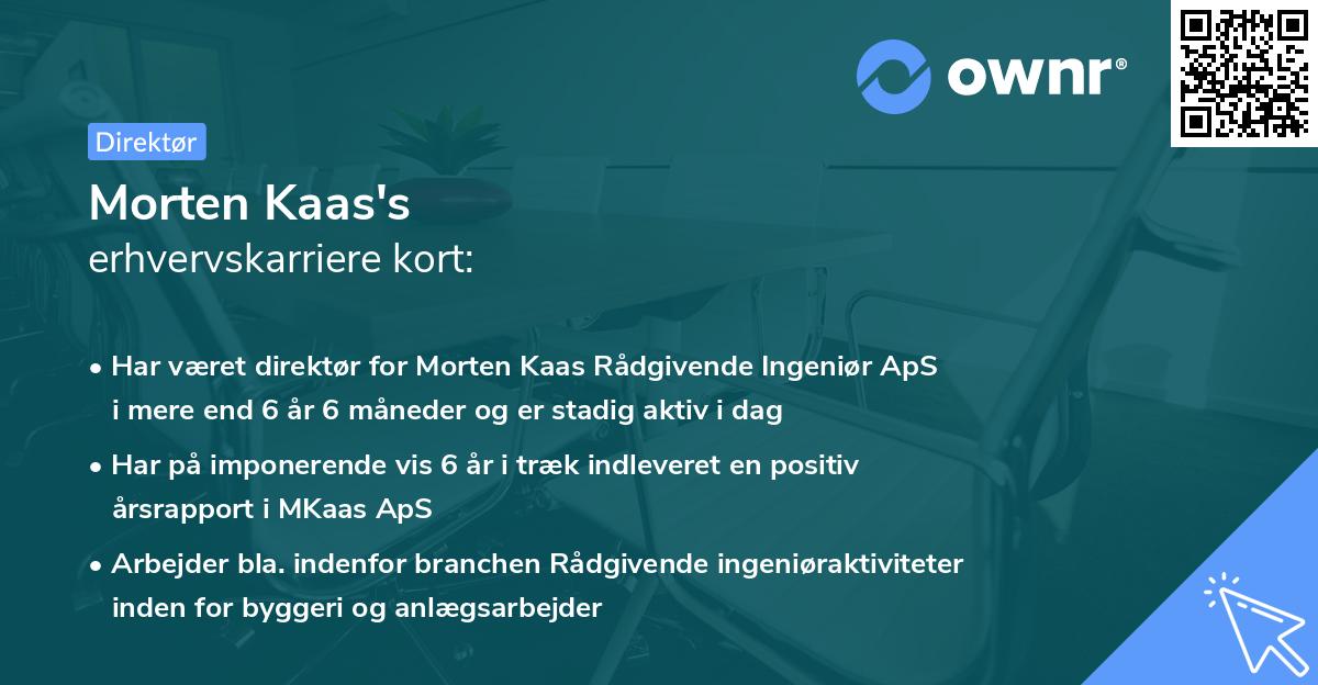 Morten Kaas's erhvervskarriere kort