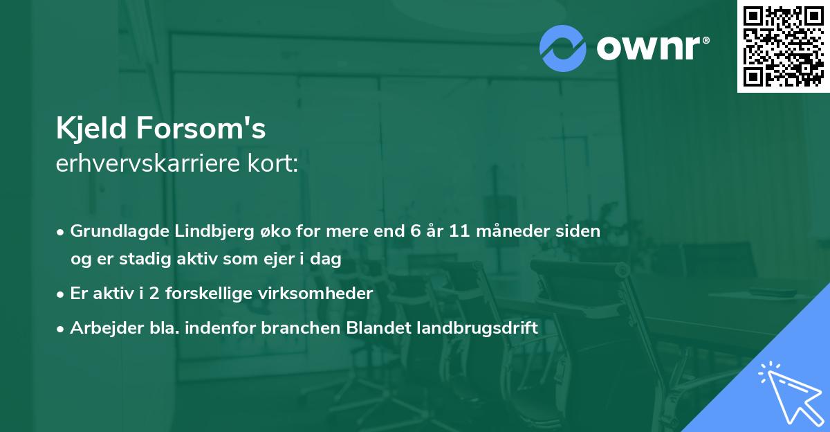Kjeld Forsom's erhvervskarriere kort