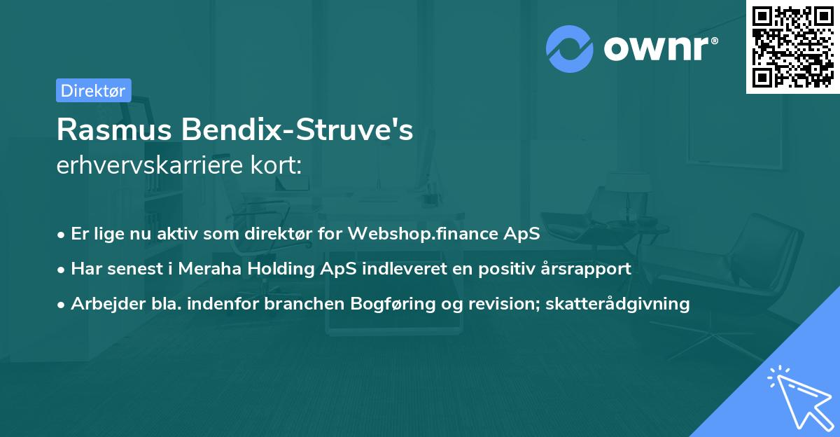 Rasmus Bendix-Struve's erhvervskarriere kort