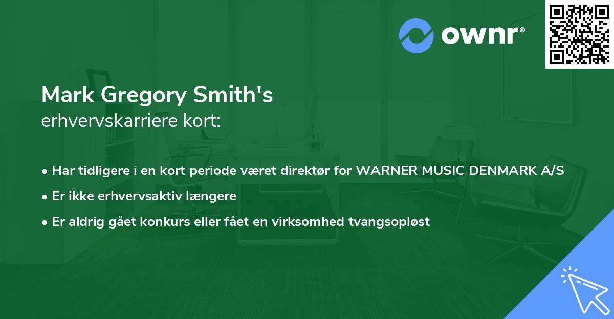 Mark Gregory Smith's erhvervskarriere kort