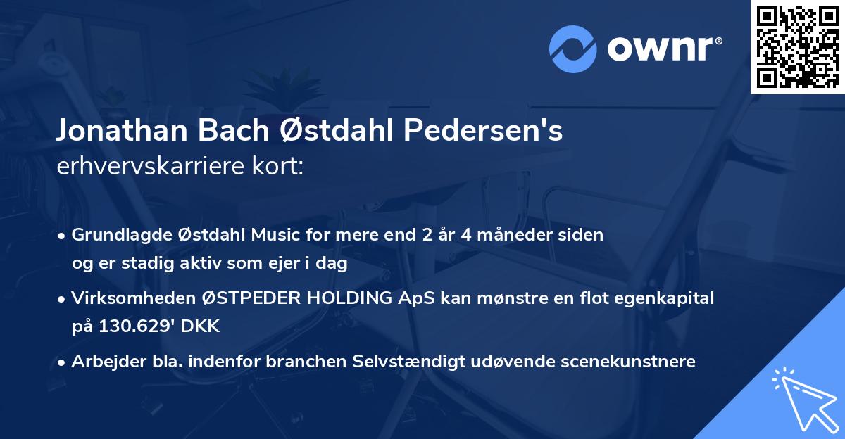 Jonathan Bach Østdahl Pedersen's erhvervskarriere kort