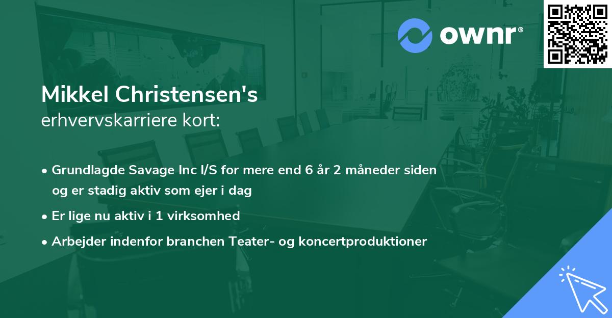Mikkel Christensen's erhvervskarriere kort