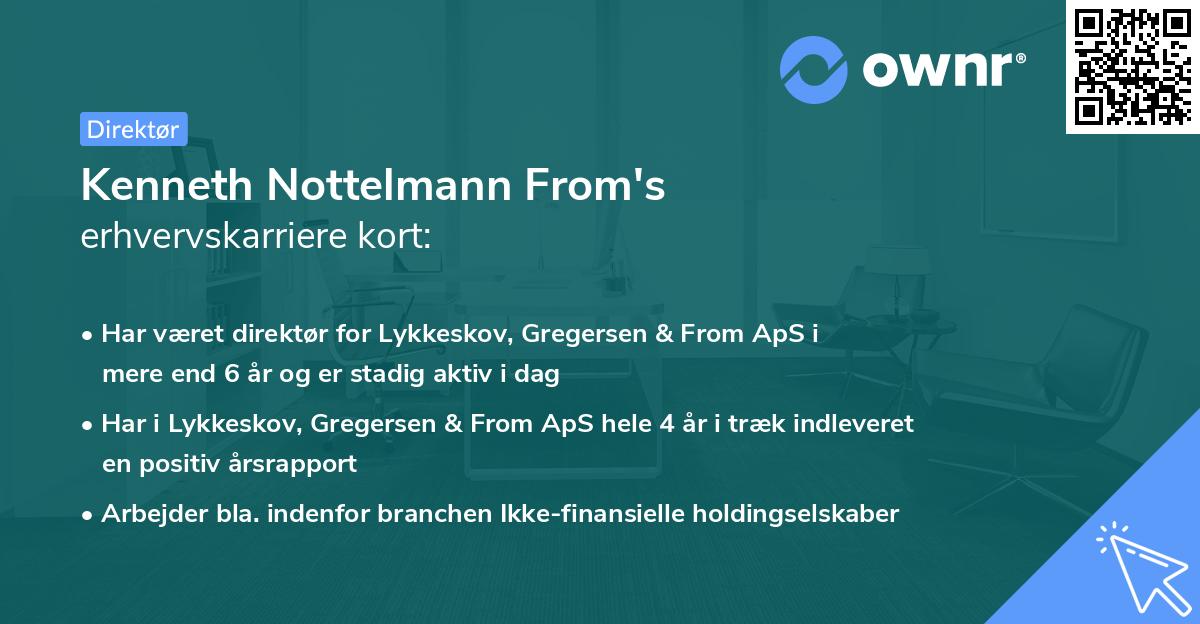 Kenneth Nottelmann From's erhvervskarriere kort