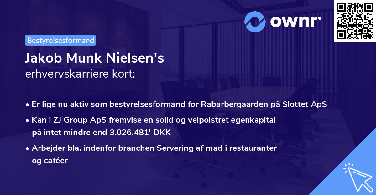 Jakob Munk Nielsen's erhvervskarriere kort