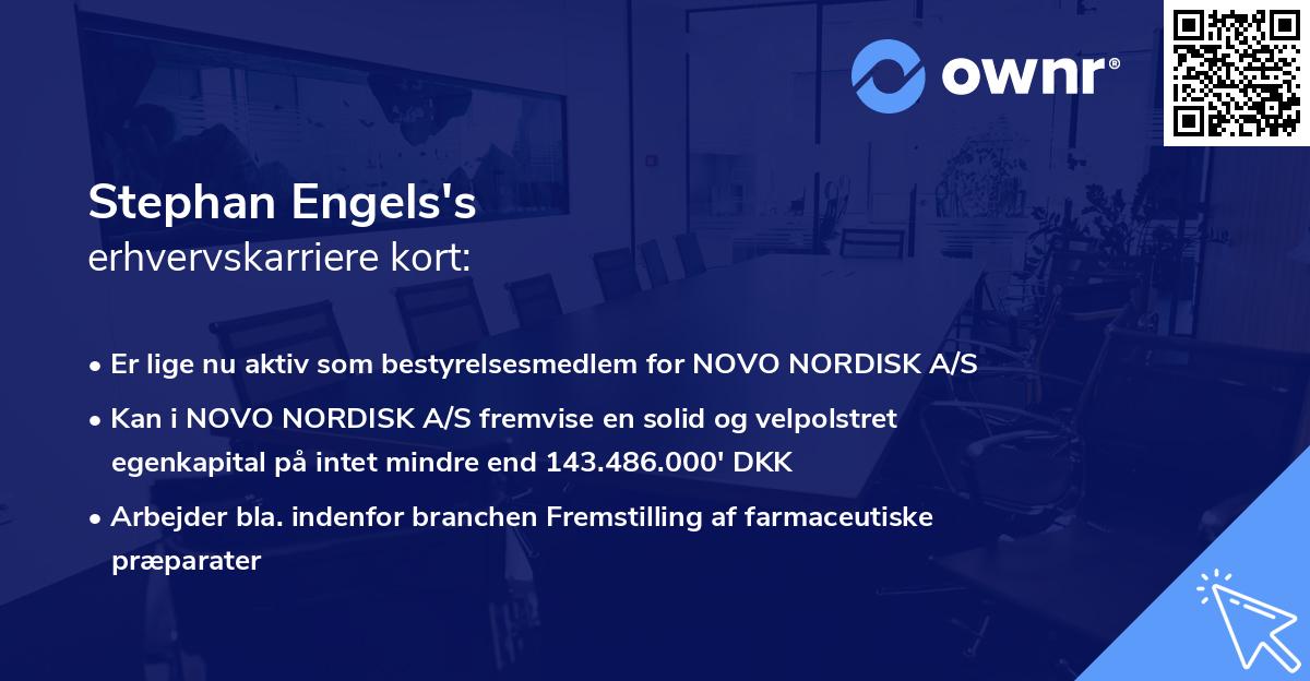 Stephan Engels's erhvervskarriere kort