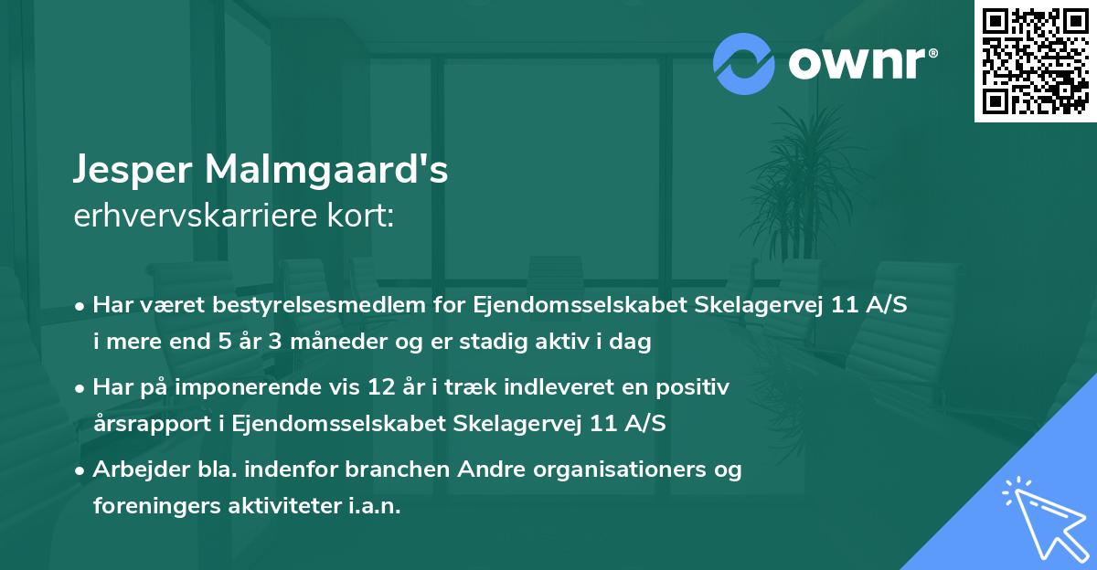 Jesper Malmgaard's erhvervskarriere kort