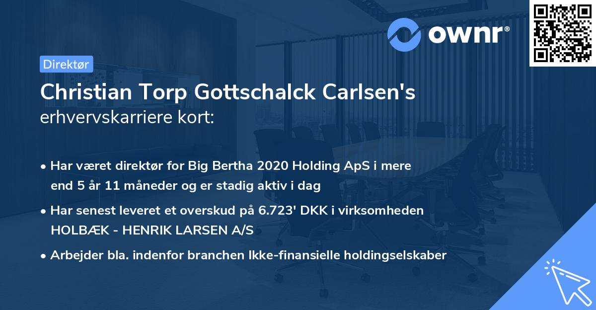 Christian Torp Gottschalck Carlsen's erhvervskarriere kort