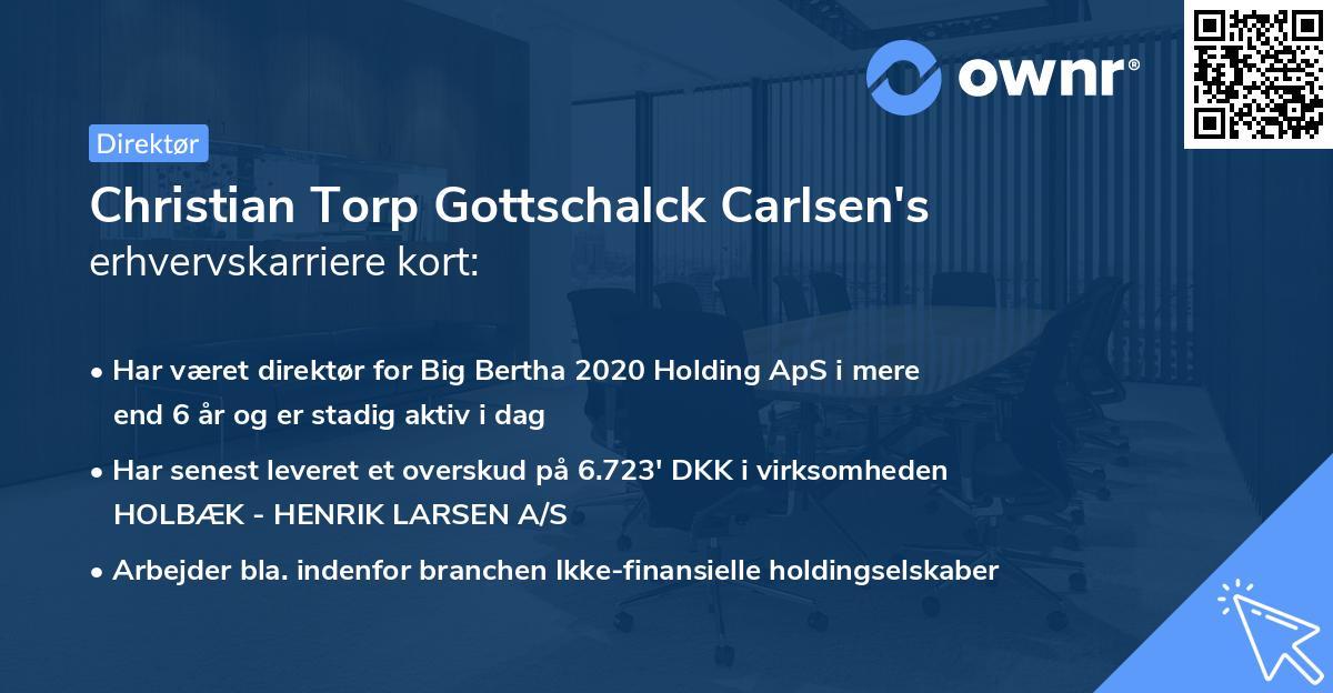 Christian Torp Gottschalck Carlsen's erhvervskarriere kort