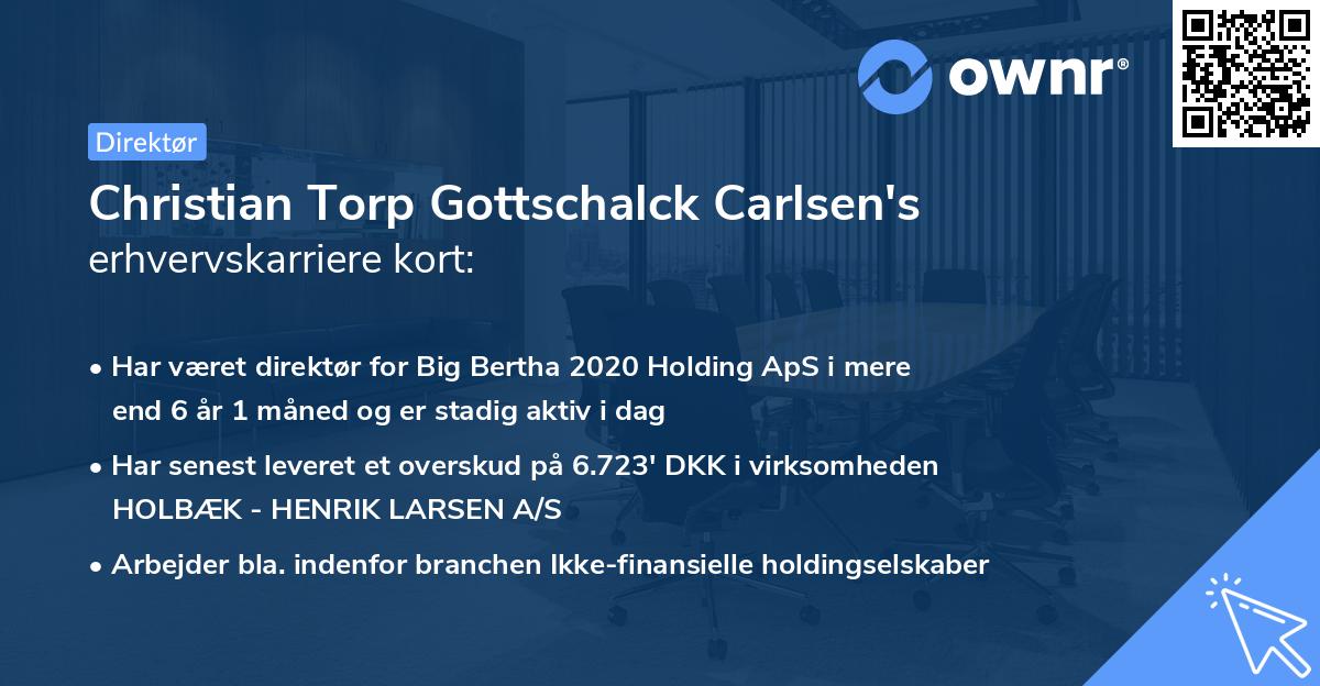 Christian Torp Gottschalck Carlsen's erhvervskarriere kort