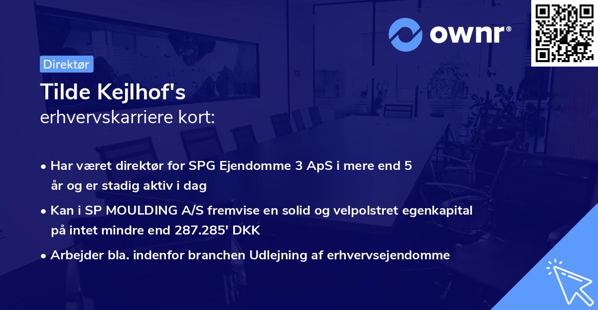 Tilde Kejlhof's erhvervskarriere kort