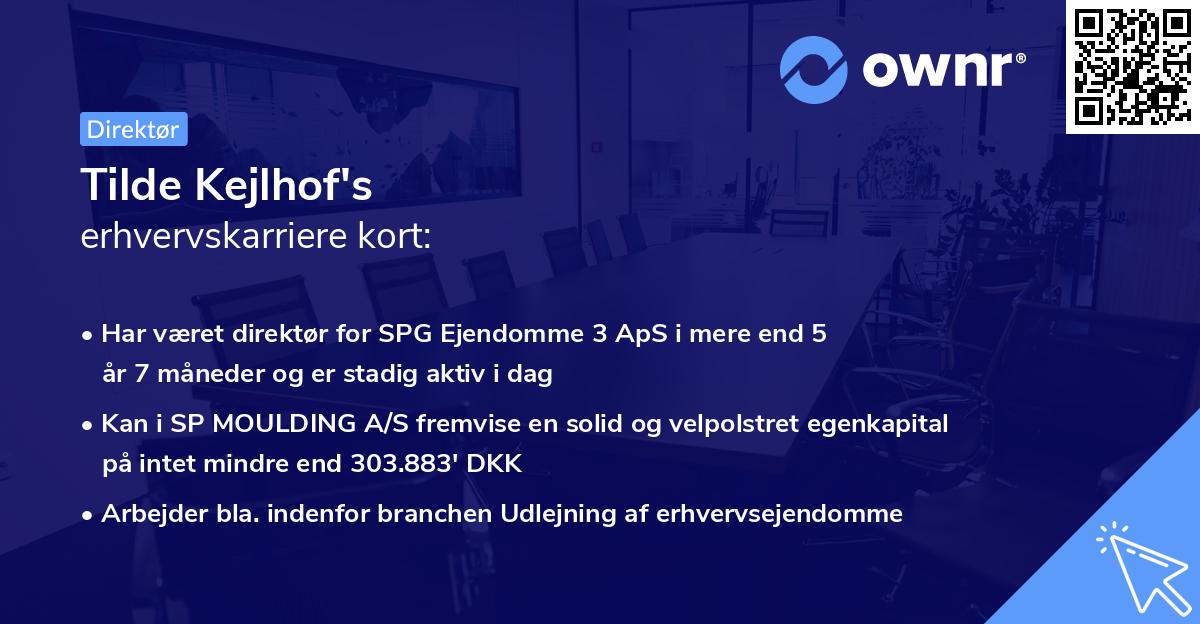 Tilde Kejlhof's erhvervskarriere kort