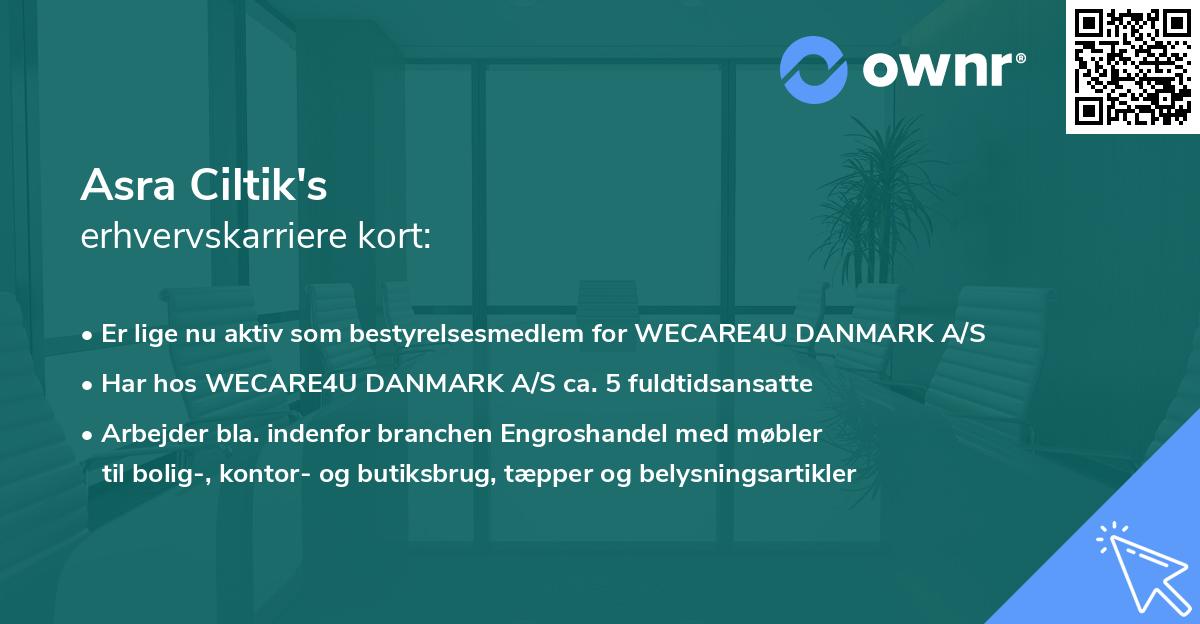 Asra Ciltik's erhvervskarriere kort