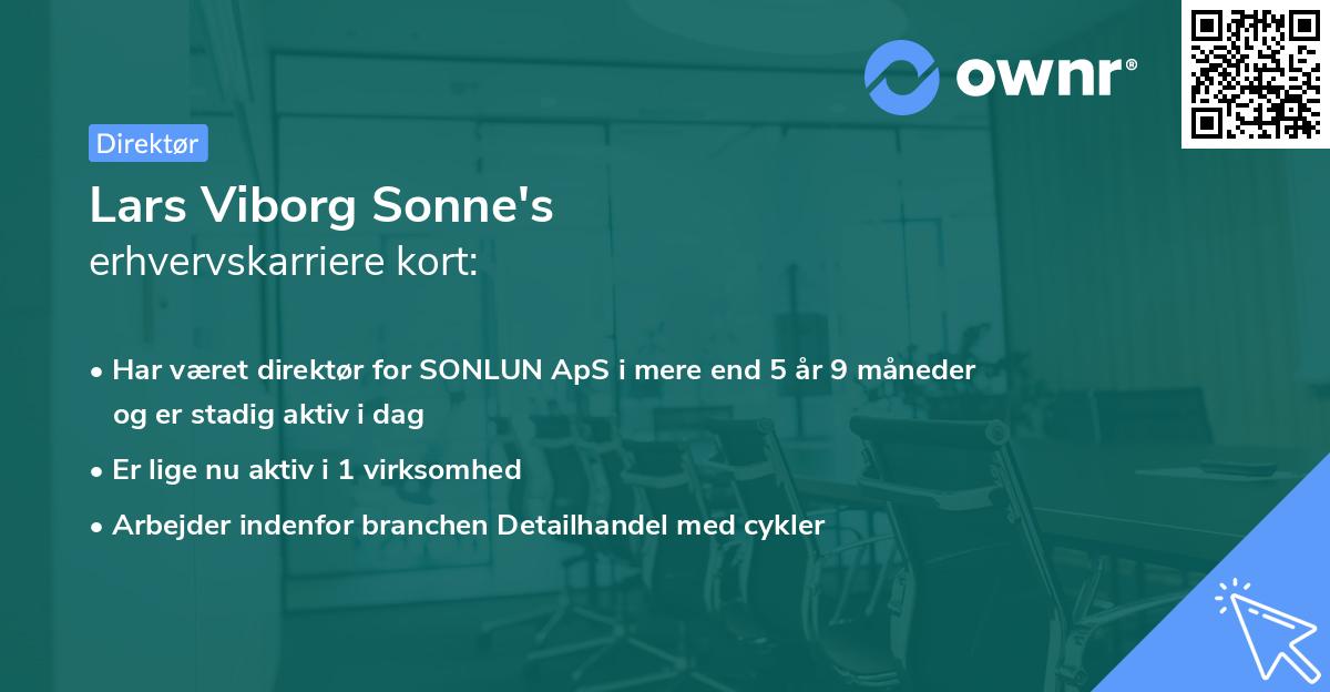 Lars Viborg Sonne's erhvervskarriere kort