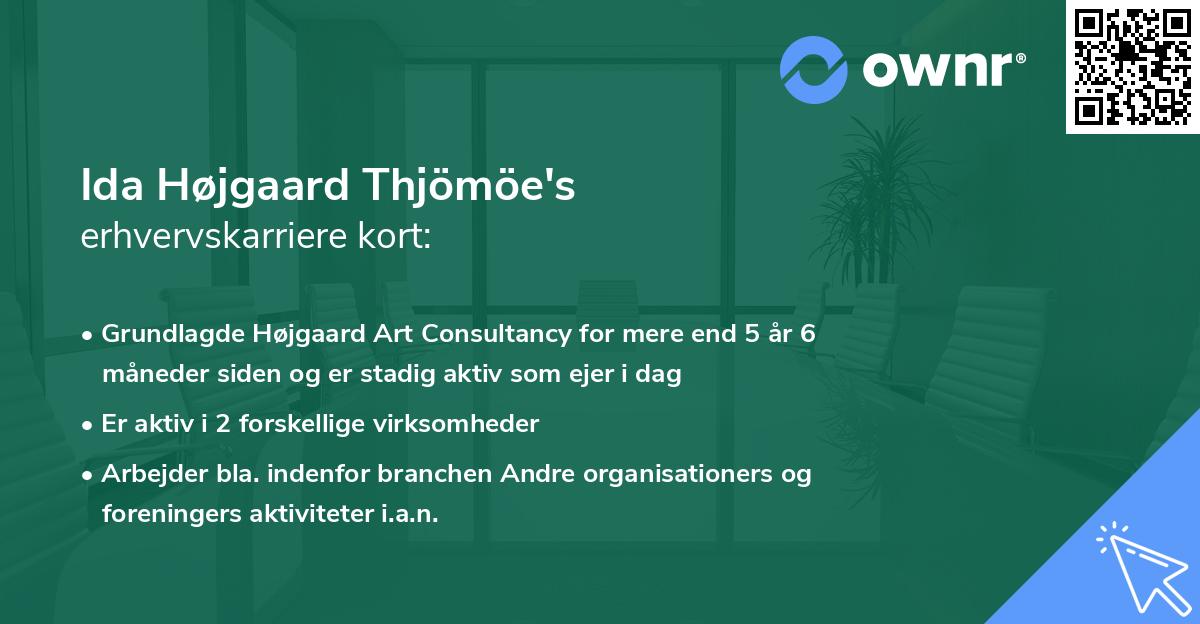 Ida Højgaard Thjömöe's erhvervskarriere kort