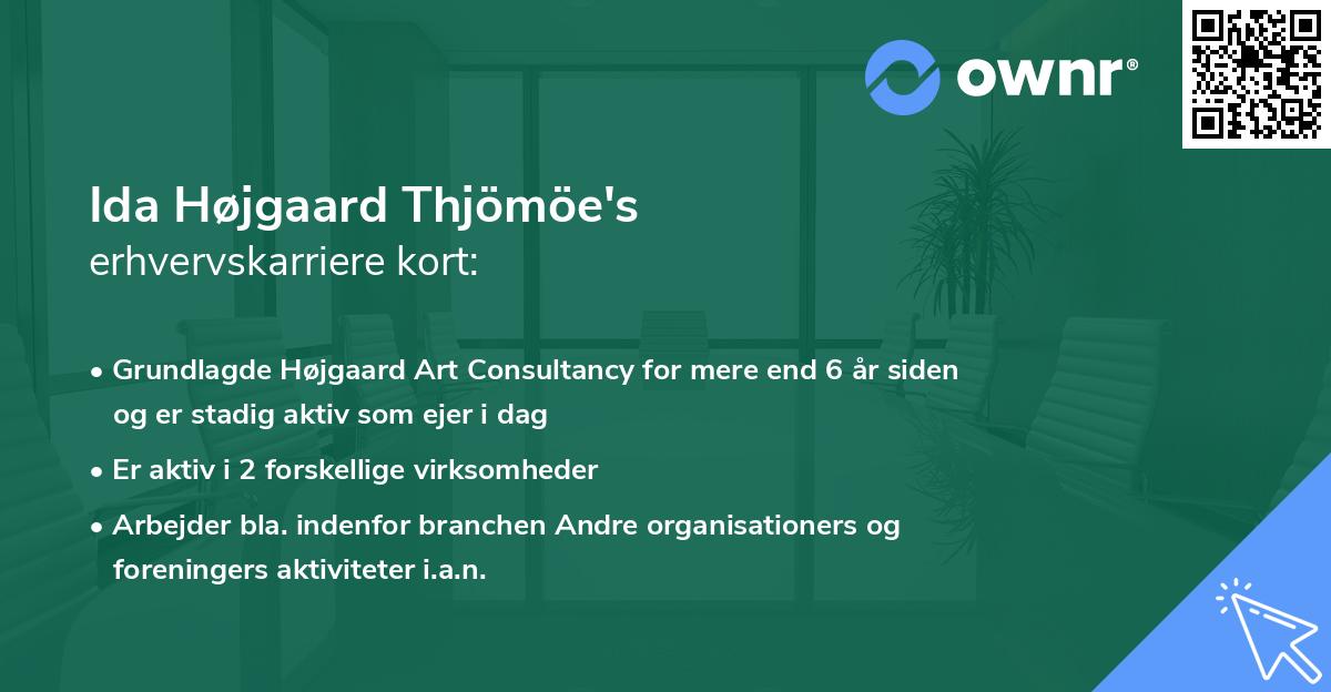 Ida Højgaard Thjömöe's erhvervskarriere kort