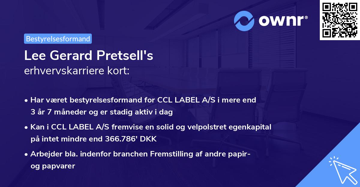 Lee Gerard Pretsell's erhvervskarriere kort