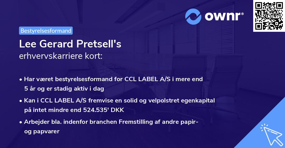 Lee Gerard Pretsell's erhvervskarriere kort