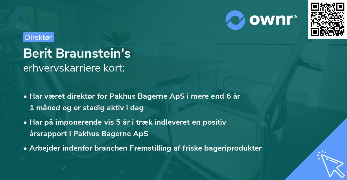 Berit Braunstein's erhvervskarriere kort