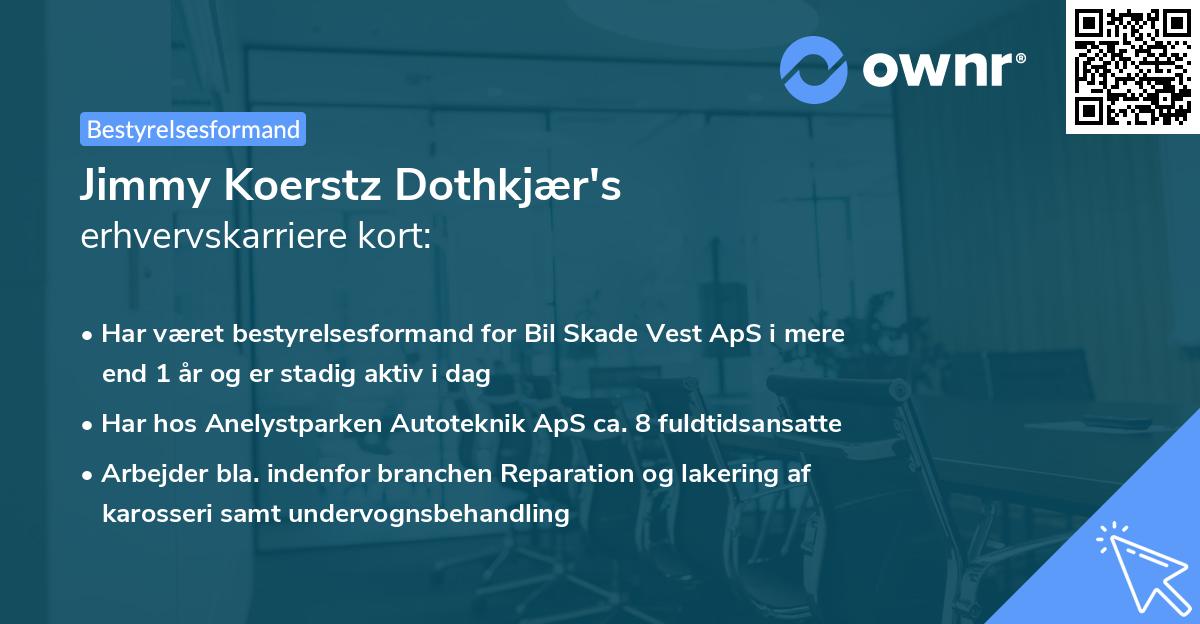 Jimmy Koerstz Dothkjær's erhvervskarriere kort