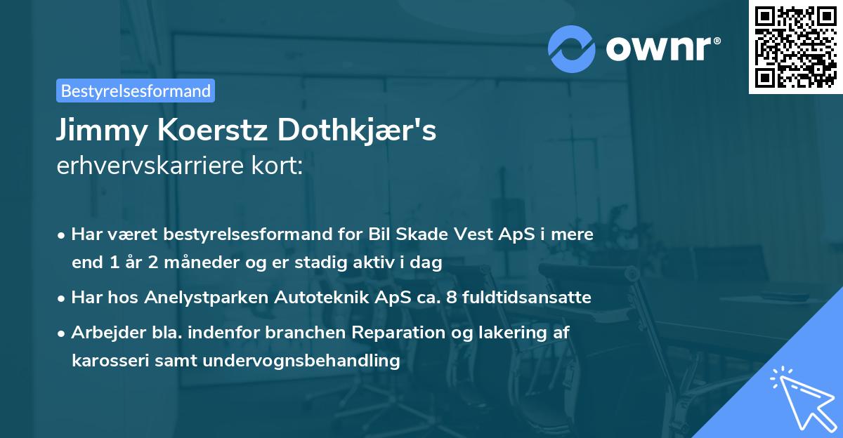 Jimmy Koerstz Dothkjær's erhvervskarriere kort