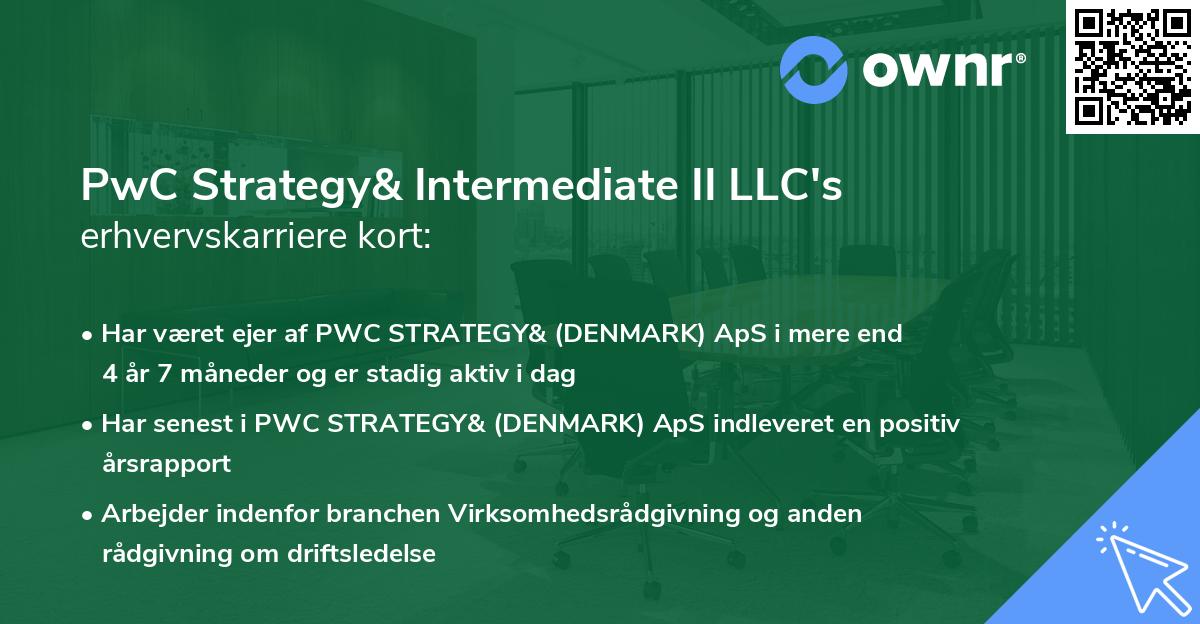 PwC Strategy& Intermediate II LLC's erhvervskarriere kort