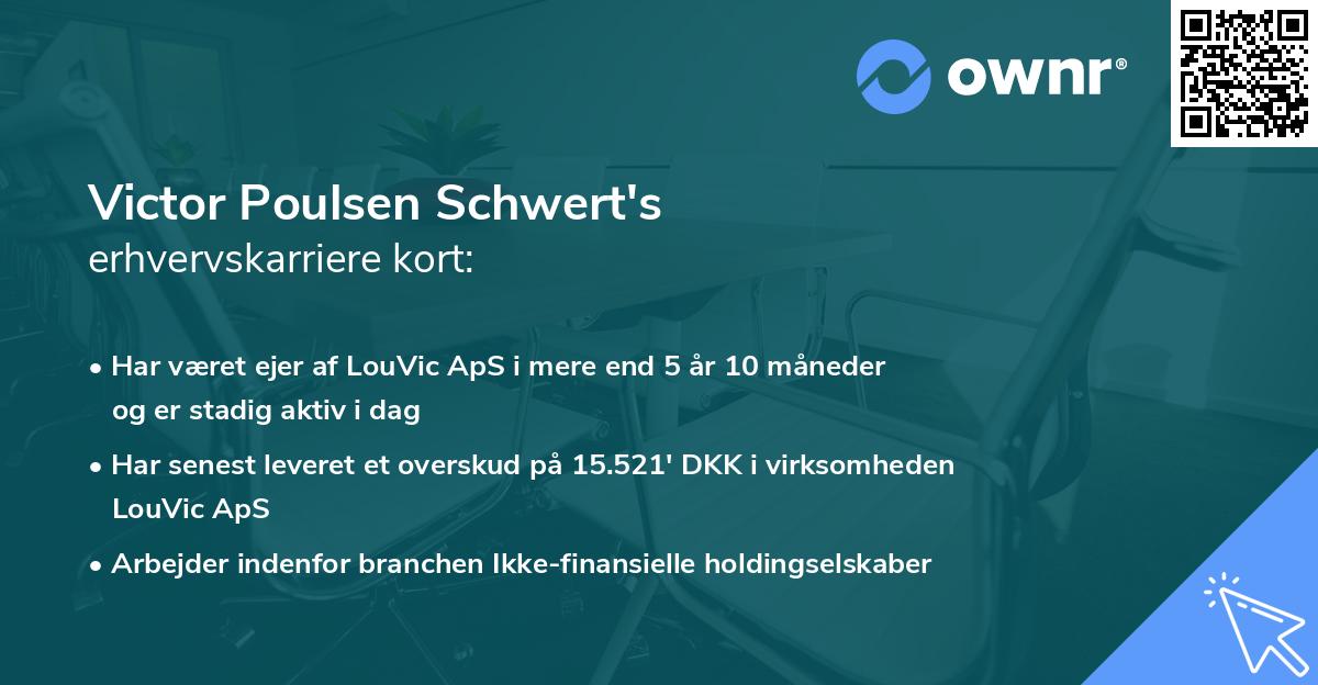 Victor Poulsen Schwert's erhvervskarriere kort