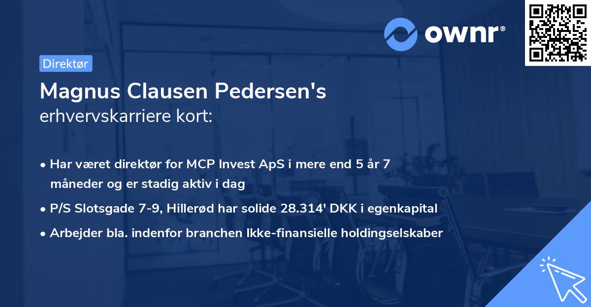 Magnus Clausen Pedersen's erhvervskarriere kort