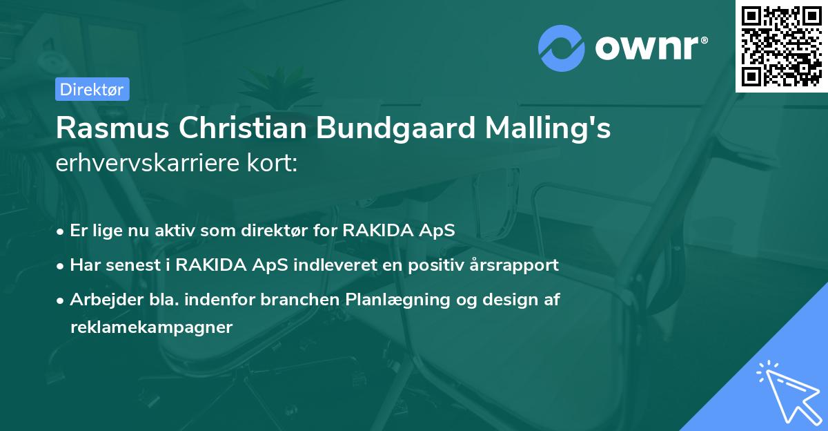 Rasmus Christian Bundgaard Malling's erhvervskarriere kort