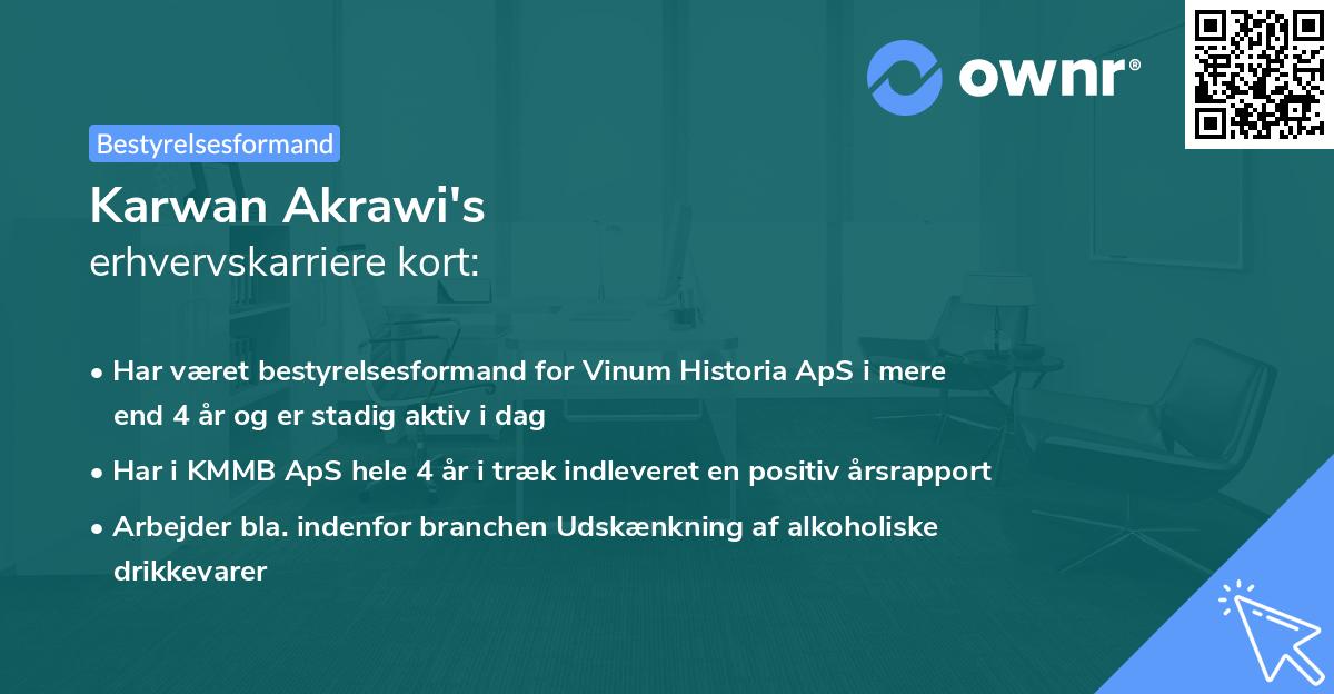 Karwan Akrawi's erhvervskarriere kort