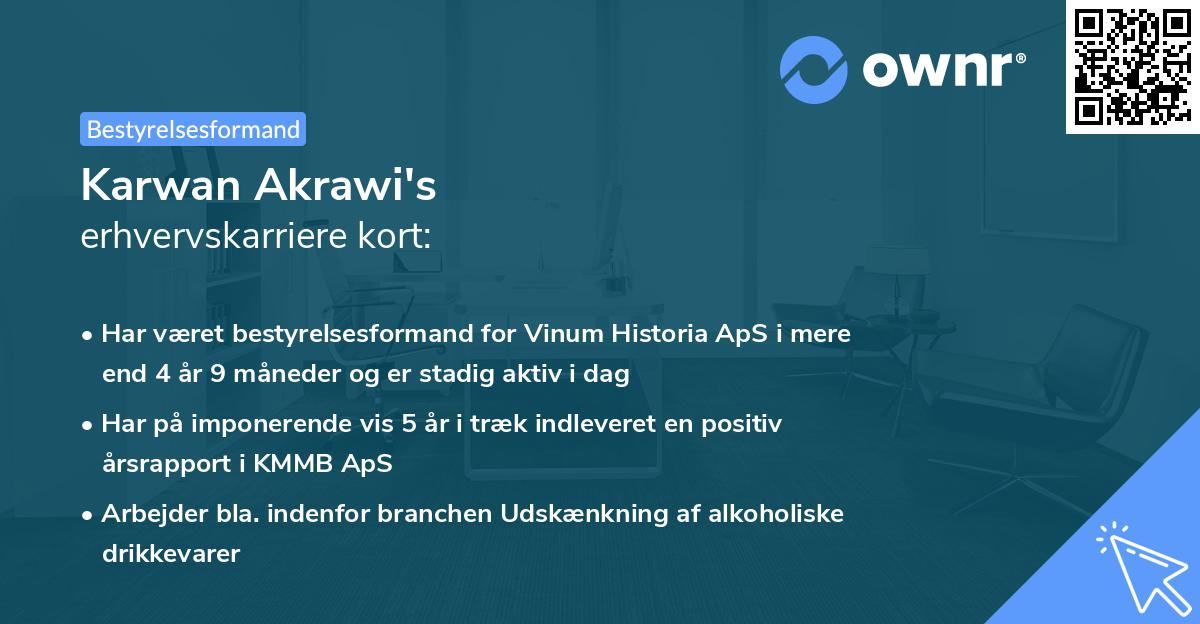 Karwan Akrawi's erhvervskarriere kort