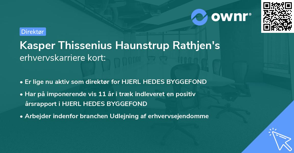 Kasper Thissenius Haunstrup Rathjen's erhvervskarriere kort