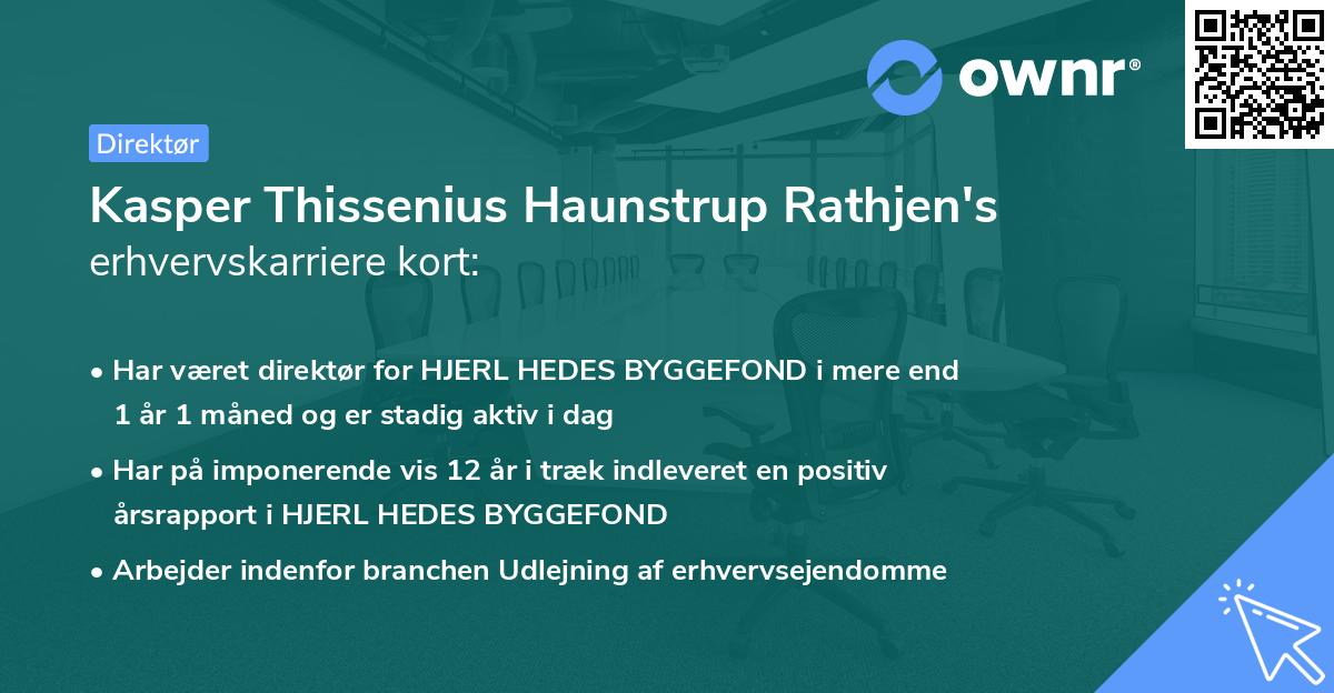 Kasper Thissenius Haunstrup Rathjen's erhvervskarriere kort