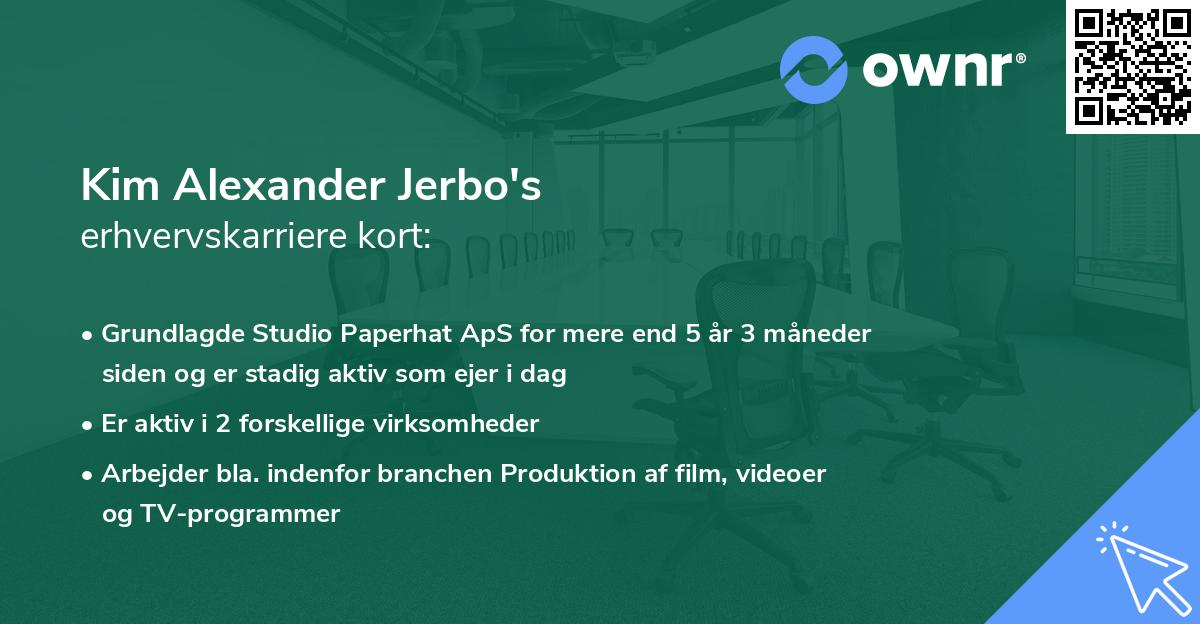 Kim Alexander Jerbo's erhvervskarriere kort