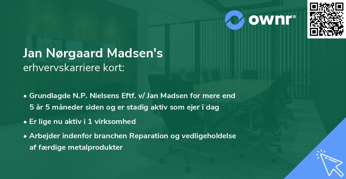 Jan Nørgaard Madsen's erhvervskarriere kort