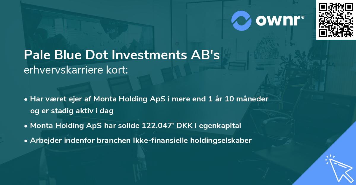 Pale Blue Dot Investments AB's erhvervskarriere kort