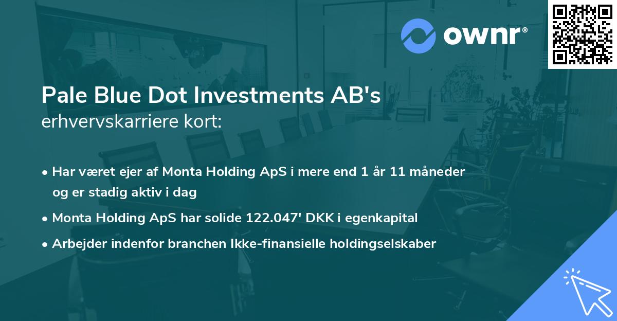 Pale Blue Dot Investments AB's erhvervskarriere kort