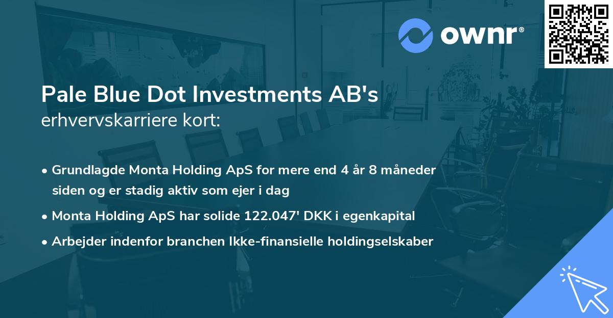 Pale Blue Dot Investments AB's erhvervskarriere kort