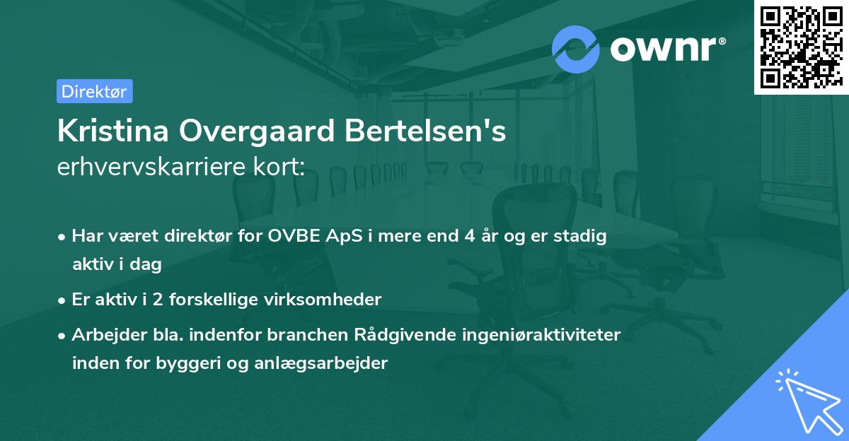 Kristina Overgaard Bertelsen's erhvervskarriere kort